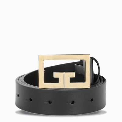 Shop Givenchy Black/gold Logo Belt