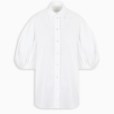 Shop Valentino White Puff-sleeve Shirt