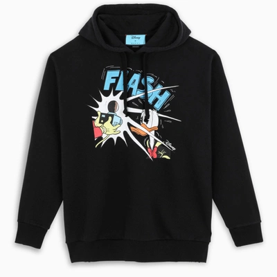 Shop Gucci Donald Duck Hoodie In Black