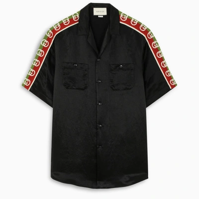 Shop Gucci Black Oversize Bowling Shirt