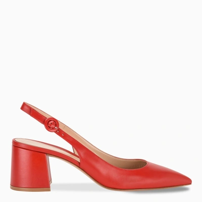 Shop Gianvito Rossi Red Slingback Pumps