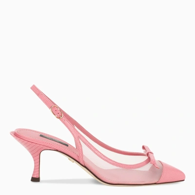 Shop Dolce & Gabbana Pink Slingback Pumps