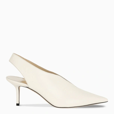 Shop Jimmy Choo White Saise 65 Slingback Sandals