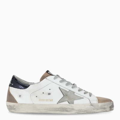 Shop Golden Goose White, Nude And Black Superstar Sneakers