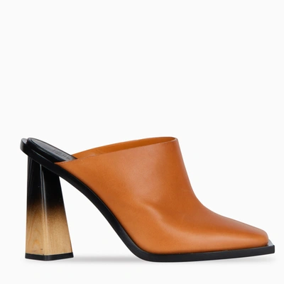 Shop Givenchy Mules With Wood Heel In Brown