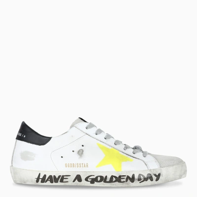 Shop Golden Goose White And Yellow Superstar Sneakers