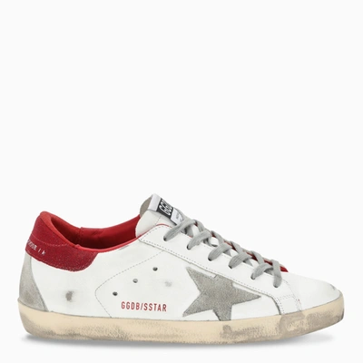 Shop Golden Goose White/red Superstar Sneakers