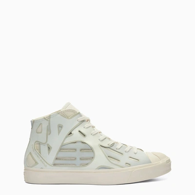 Shop Converse Jack Purcell Mid Sneakers - Feng Chen Wang In White