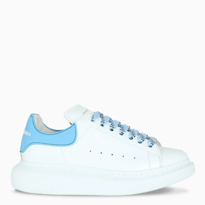 Shop Alexander Mcqueen Women's White/light-blue Oversize Sneakers