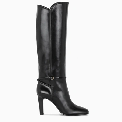 Shop Saint Laurent Black Leather Jane Boots