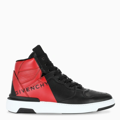 Shop Givenchy Black/red Wing High-top Sneakers