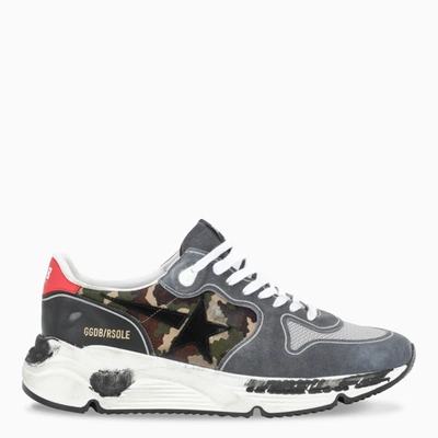 Shop Golden Goose Grey/camou Running Sole Sneakers In Multicolor