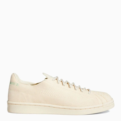 Shop Adidas Originals Ecru Primeknit Pw Superstar Sneakers In Beige