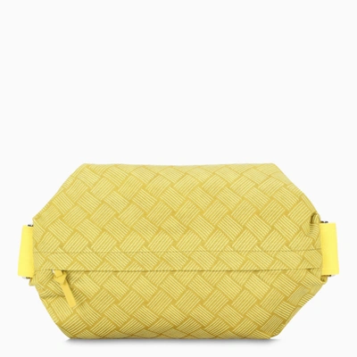 Shop Bottega Veneta Yellow Jacquard Nylon Belt Bag