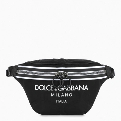 Shop Dolce & Gabbana Black/white Logo Bumbag