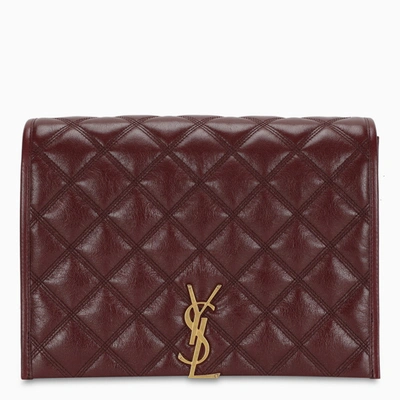 Shop Saint Laurent Burgundy Small Becky Bag In Red