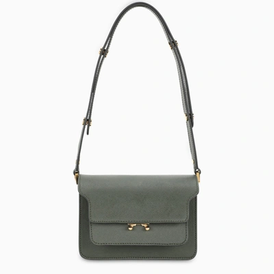 Shop Marni Forest Green Saffiano Trunk Mini Bag