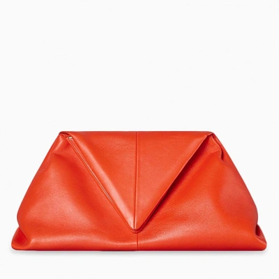Shop Bottega Veneta Orange Angular Clutch Bag