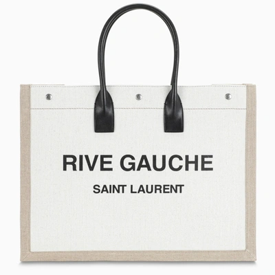 Shop Saint Laurent White Rive Gauche Shopping Bag
