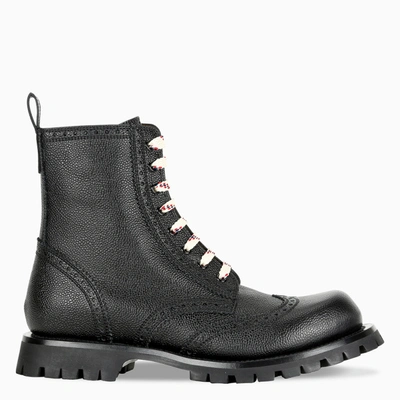 Shop Gucci Black Lace-up Boots