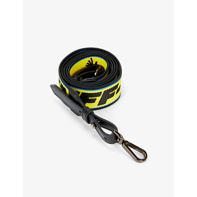 Shop Off-white Logo-embroidered Woven Shoulder Strap In Yellow Black