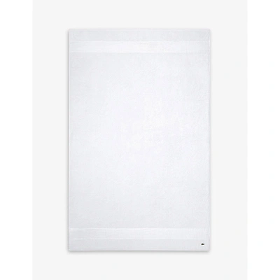 Lacoste Blanc Le Croco Logo-embroidered Organic Cotton Bath Sheet 100cm X 150cm Bath Sheet In Blanc