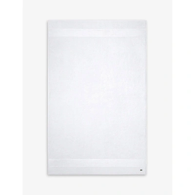 Lacoste Blanc Le Croco Logo-embroidered Organic Cotton Guest Towel 40cm X 60cm Guest Towel In Blanc
