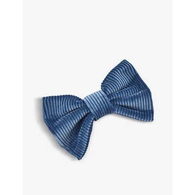 Shop Lish Arnold Corduroy Dog Bow Tie In Blue