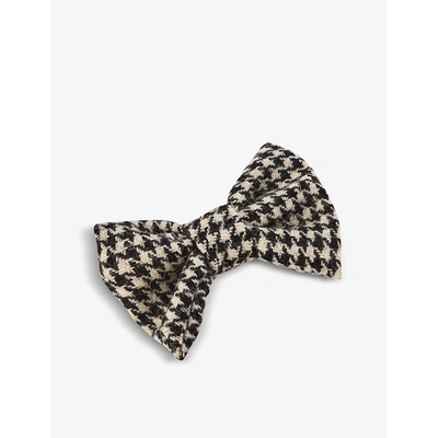 Shop Lish Sidney Bow Wow Harris Tweed Bow Tie In Multi-coloured