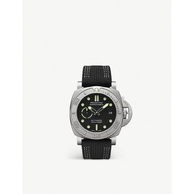 Shop Panerai Pam00984 Submersible Mike Horn Ecotitanium™ And Fabric Watch In Black