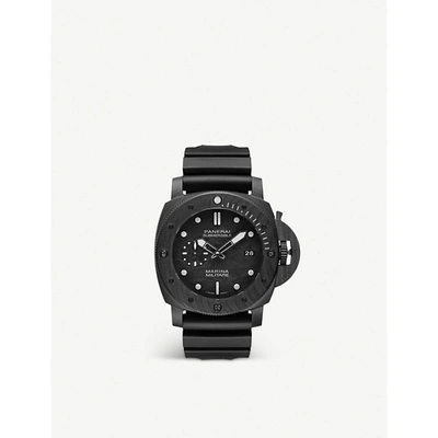Shop Panerai Men's Black Pam00979 Submersible Marina Militare Carbotech™ And Rubber Watch