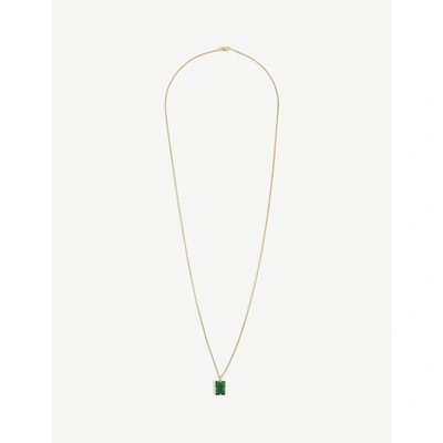 Shop Miansai Lennox 18ct Gold-plated Sterling Silver Necklace In Gold Green