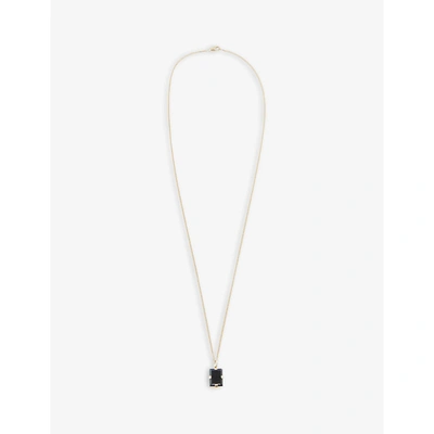 Shop Miansai Lennox 18ct Yellow Gold-plated Vermeil Sterling-silver And Onyx Necklace In Gold Black
