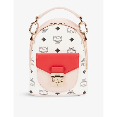 Shop Mcm Patricia Leather Mini Backpack In Powder Pink