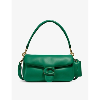Shop Coach Tabby Pillow Leather Shoulder Bag In B4/green