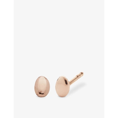 Shop Monica Vinader Nura Nugget Mini 18ct Rose Gold-plated Vermeil Recycled Sterling-silver Earrings
