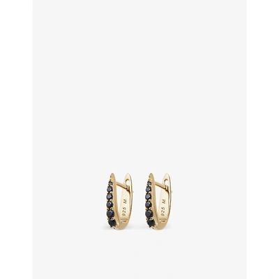 Shop Missoma Womens Gold Pave Claw 18ct Yellow Gold-plated Vermeil Sterling Silver And Black Spinel Huggi In Gold/black