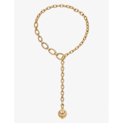 Shop Missoma Sphere Large 18ct Yellow Gold-plated Brass Lariat Necklace