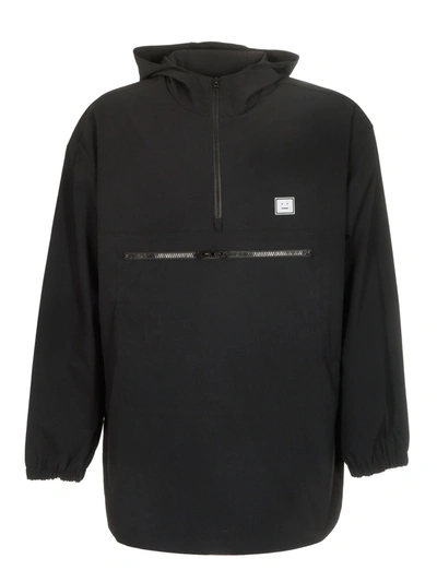 Shop Acne Studios Hooded Anorak Jacket In Black