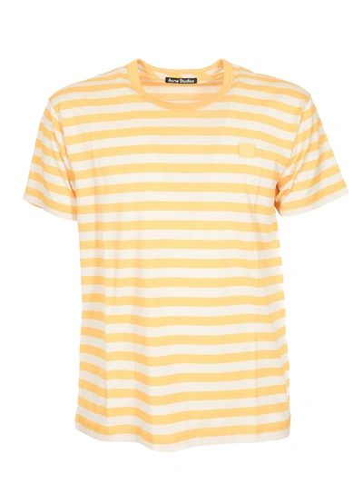 Shop Acne Studios Striped T-shirt In Yellow