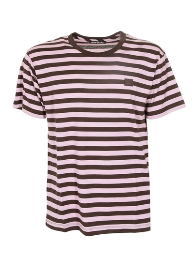 Shop Acne Studios Striped T-shirt In Purple