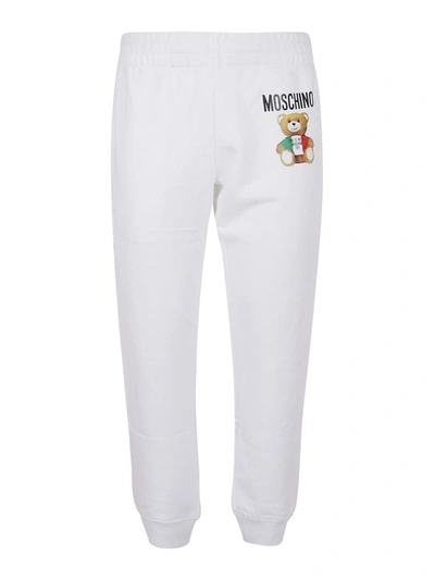 Shop Moschino Italian Teddy Tracksuit Bottoms In White