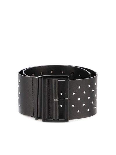 Shop Philosophy Di Lorenzo Serafini Polka Dot Leather Belt In Black