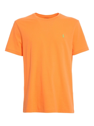 Shop Polo Ralph Lauren Logo Embroidery T-shirt In Orange