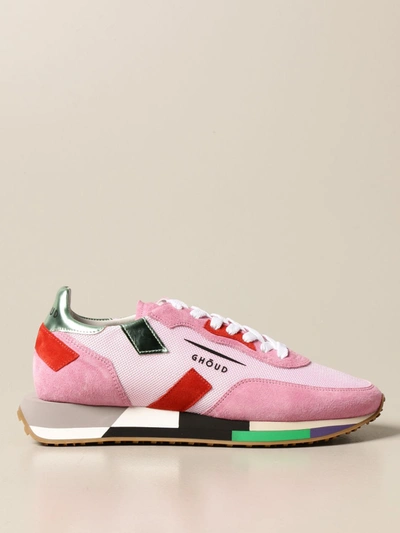 Shop Ghoud Sneakers Rush-m  Sneakers In Suede And Mesh In Pink