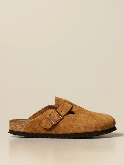 Shop Birkenstock Sabot Sandal In Suede In Leather