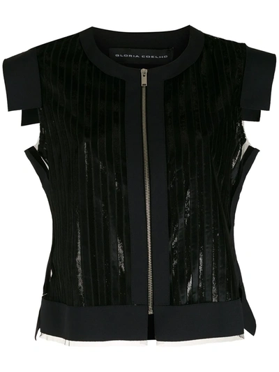 Shop Gloria Coelho Cut-out Details Blouse In Black