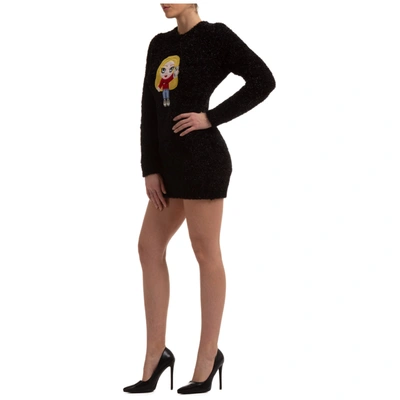 Shop Chiara Ferragni Women's Short Mini Dress Long Sleeve  Cfmascotte In Black