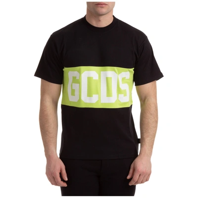 Shop Gcds Men's Short Sleeve T-shirt Crew Neckline Jumper Band Logo In Black