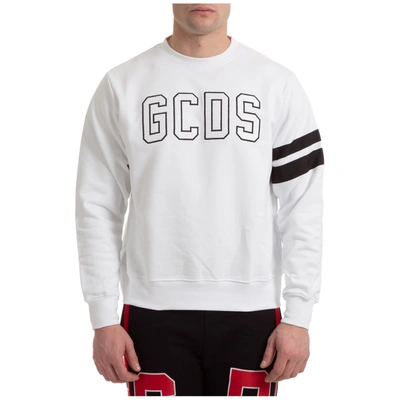 Shop Gcds Men's Sweatshirt Sweat  Logo In White